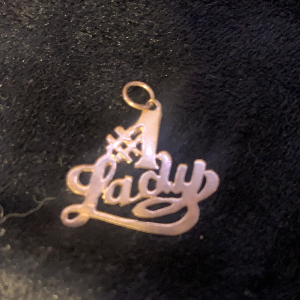 Vintage “#1 Lady” Gold Script Pendant